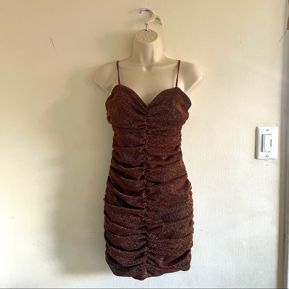 Ruched Glittered Cami Dress